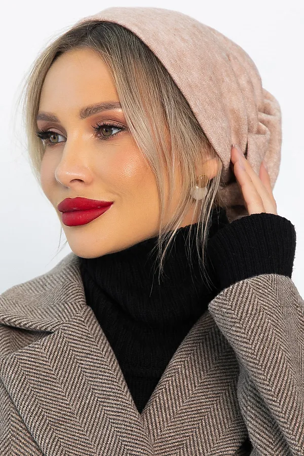 Чалма с резинкой LADY TAIGA, бежевая - фото 2