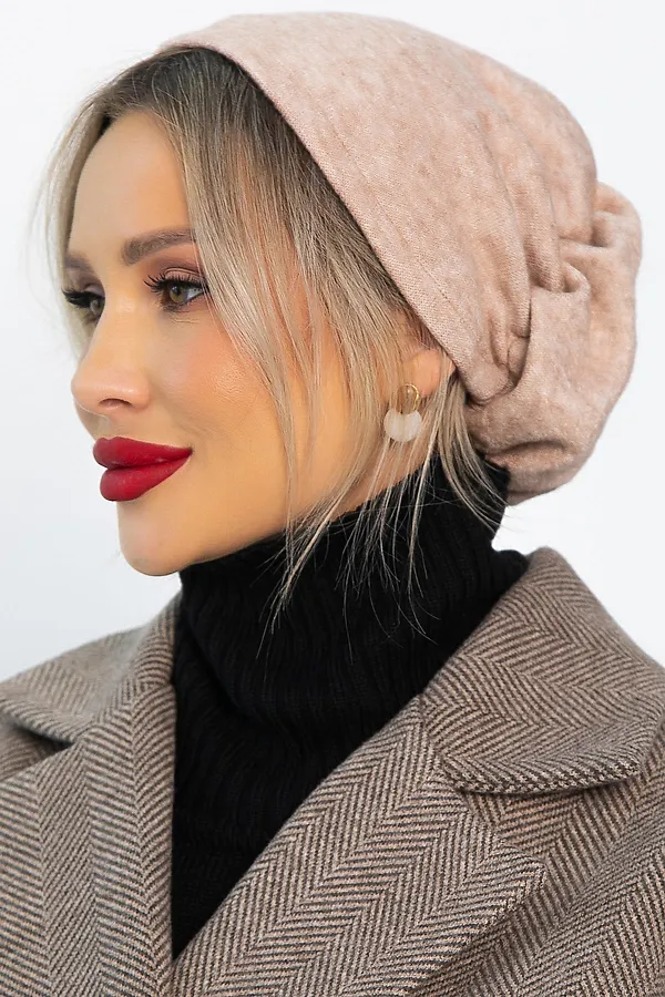 Чалма с резинкой LADY TAIGA, бежевая - фото 2