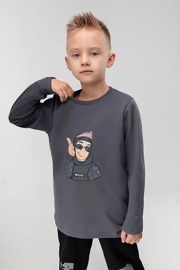Лонгслив BODO, серый (графит) - фото 2