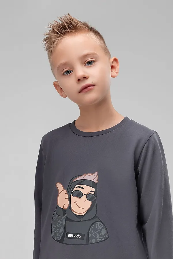 Лонгслив BODO, серый (графит) - фото 2