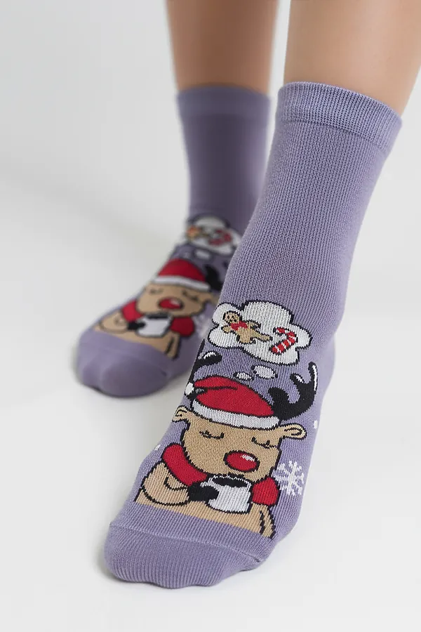 Носки стандарт Мечта (набор 3 пары) НАТАЛИ, голубой, лиловый, персик - фото 2