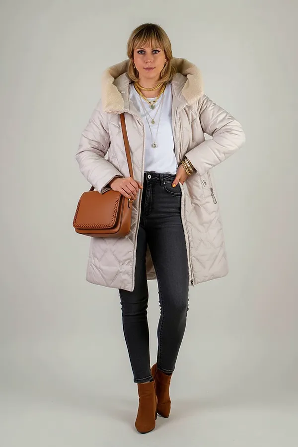 Куртка верблюжья шерсть арт. 320 НАТАЛИ, бежевый - фото 2