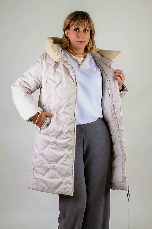 Куртка верблюжья шерсть арт. 320 НАТАЛИ, бежевый - фото 2