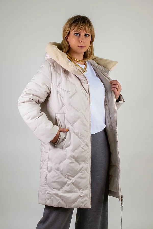 Куртка верблюжья шерсть арт. 320 НАТАЛИ, бежевый - фото 2