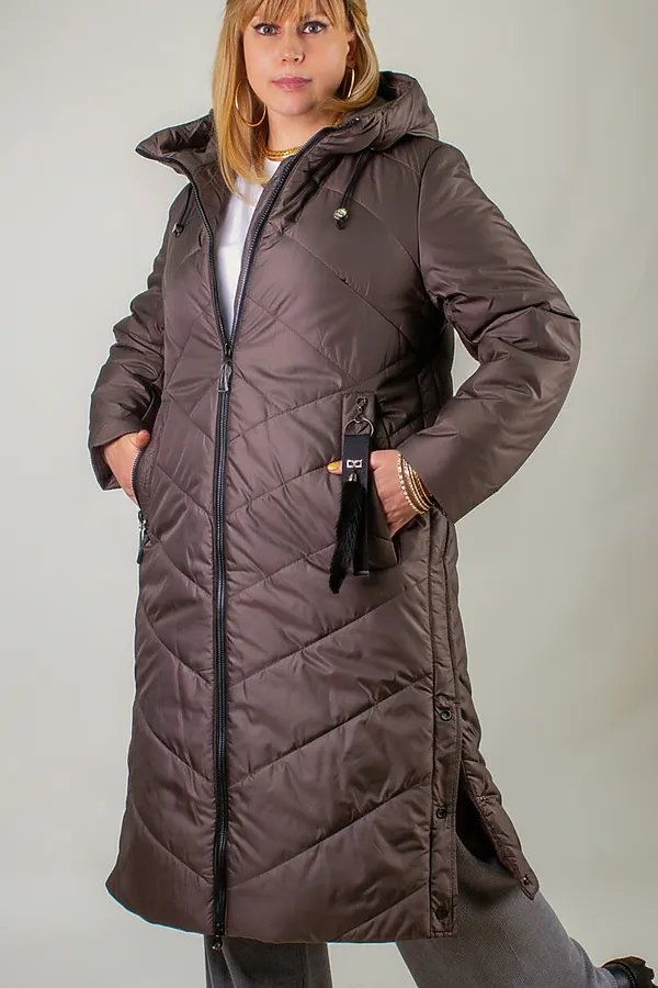 Куртка верблюжья шерсть арт. 2285, Евро-зима НАТАЛИ, коричневый - фото 2