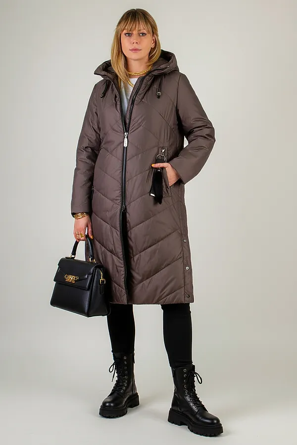 Куртка верблюжья шерсть арт. 2285, Евро-зима НАТАЛИ, коричневый - фото 2