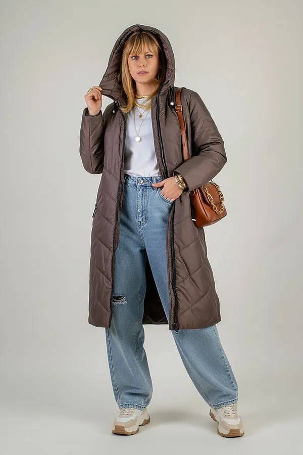 Куртка верблюжья шерсть арт. 2285, Евро-зима НАТАЛИ, коричневый - фото 2