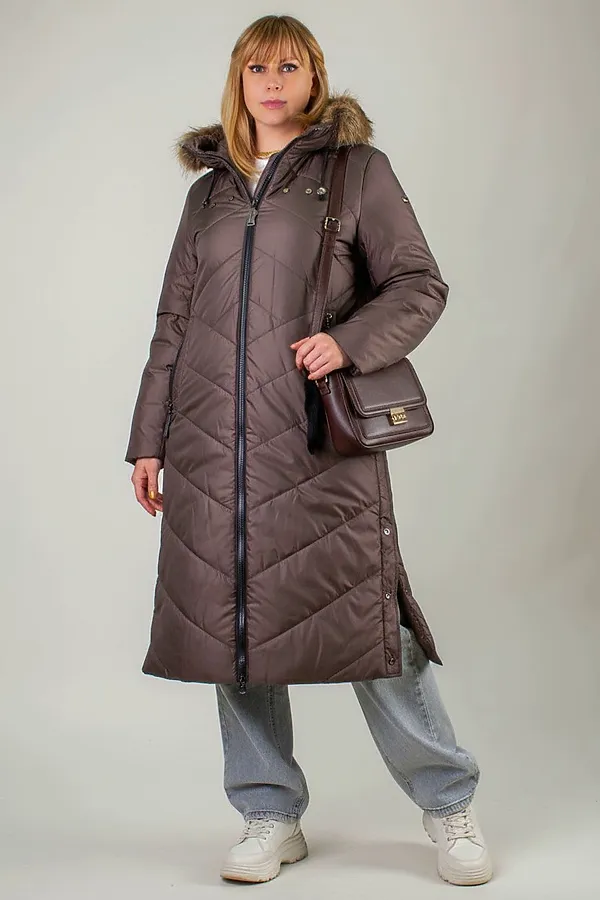 Куртка верблюжья шерсть арт. 2285, Евро-зима НАТАЛИ, коричневый - фото 2