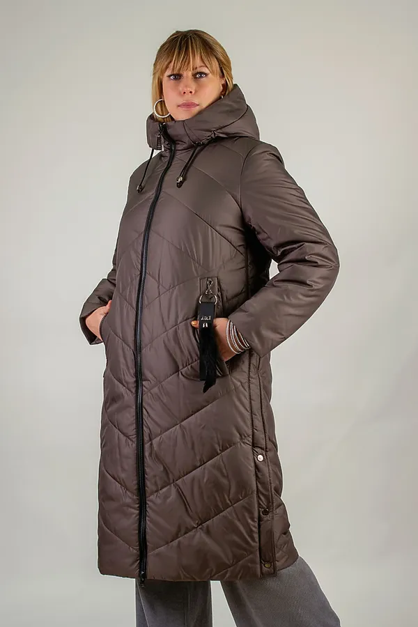 Куртка верблюжья шерсть арт. 2285, Евро-зима НАТАЛИ, коричневый - фото 2