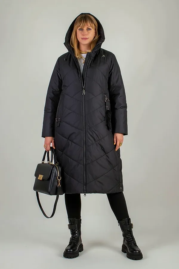 Куртка верблюжья шерсть арт. 2285, Евро-зима НАТАЛИ, черный - фото 2