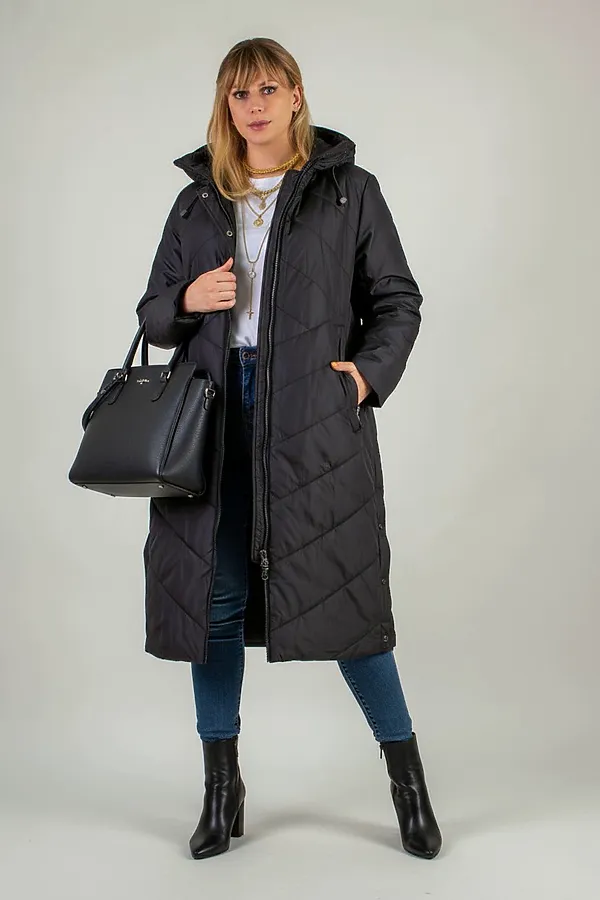 Куртка верблюжья шерсть арт. 2285, Евро-зима НАТАЛИ, черный - фото 2