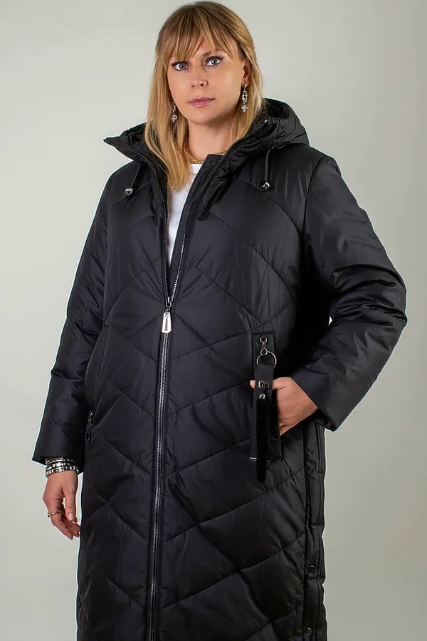 Куртка верблюжья шерсть арт. 2285, Евро-зима НАТАЛИ, черный - фото 2