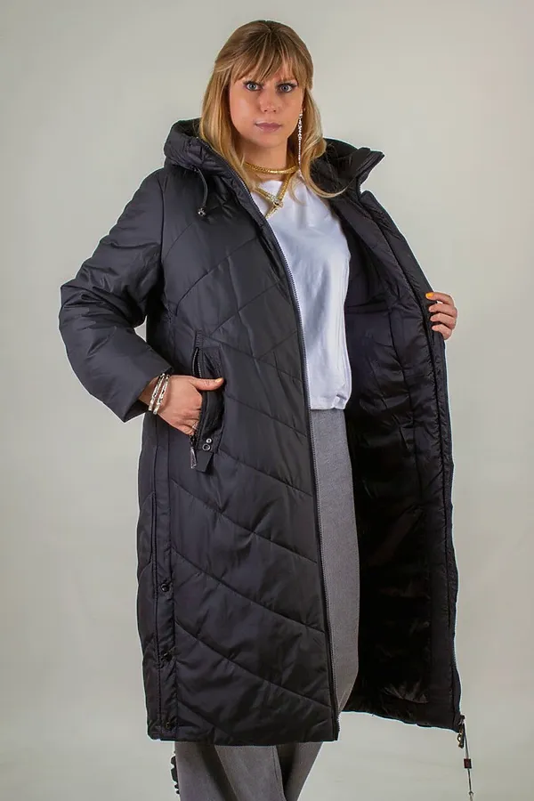 Куртка верблюжья шерсть арт. 2285, Евро-зима НАТАЛИ, черный - фото 2