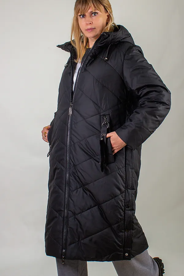 Куртка верблюжья шерсть арт. 2285, Евро-зима НАТАЛИ, черный - фото 2