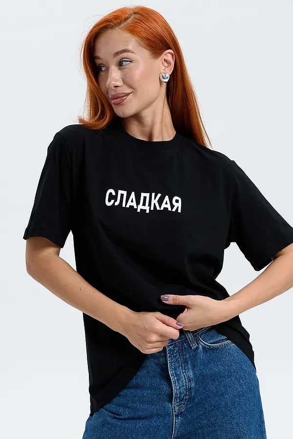 Футболка 8540 НАТАЛИ, черный+сладкая - фото 2