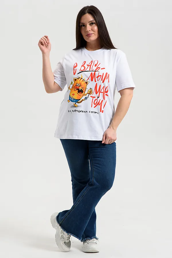 Футболка 8540 НАТАЛИ, белый+вась - фото 2