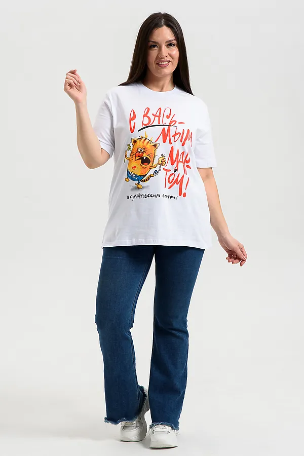 Футболка 8540 НАТАЛИ, белый+вась - фото 2