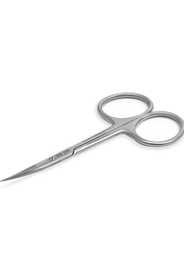 Ellis Cosmetic Ножницы маникюрные для кутикулы изогнутые / RN 102, глянцевые, ручная заточка, 9,8 см KRISTALLER, серебристый - фото 2