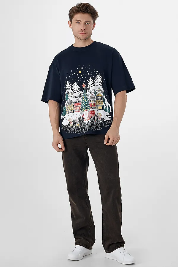 Блуза MARK FORMELLE, неви +печать3 - фото 2