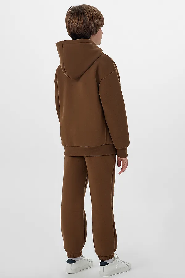 Комплект (Худи+Брюки) MARK FORMELLE, коричневый +печать - фото 2