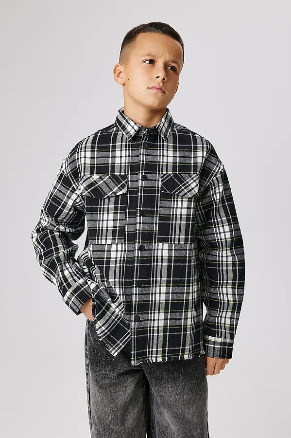 Рубашка ACOOLA, черно-белая клетка - фото 2