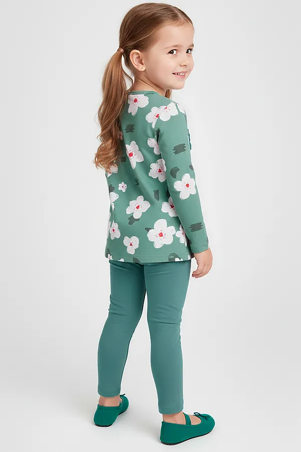 Комплект (Джемпер+Леггинсы) YOULALA, зелёный - фото 2