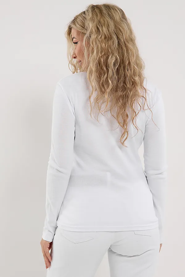 Лонгслив рибана НАТАЛИ, белый - фото 2