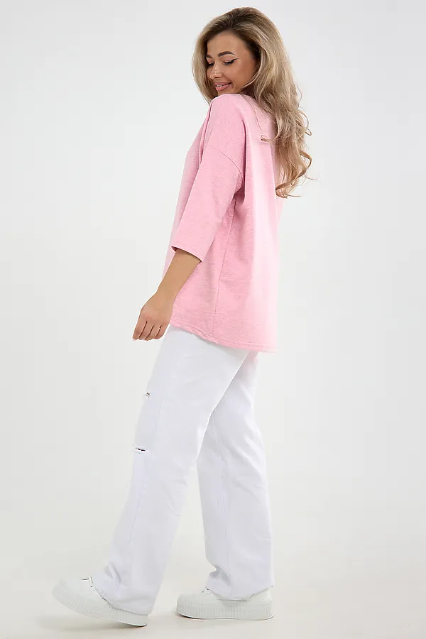 Лонгслив Футер life (к/р) НАТАЛИ, розовый - фото 2