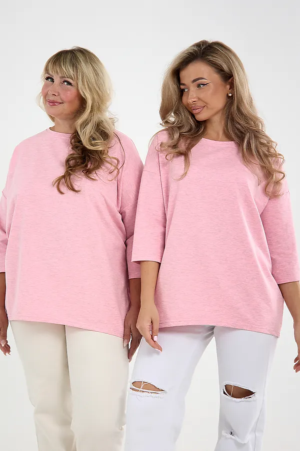 Лонгслив Футер life (к/р) НАТАЛИ, розовый - фото 2