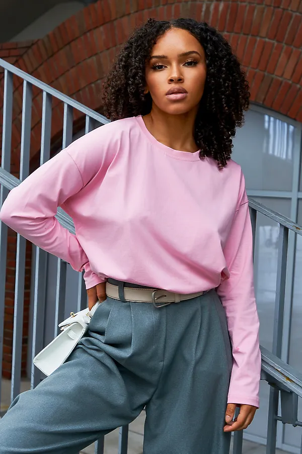 Лонгслив Лонг-оверсайз НАТАЛИ, розовый - фото 2