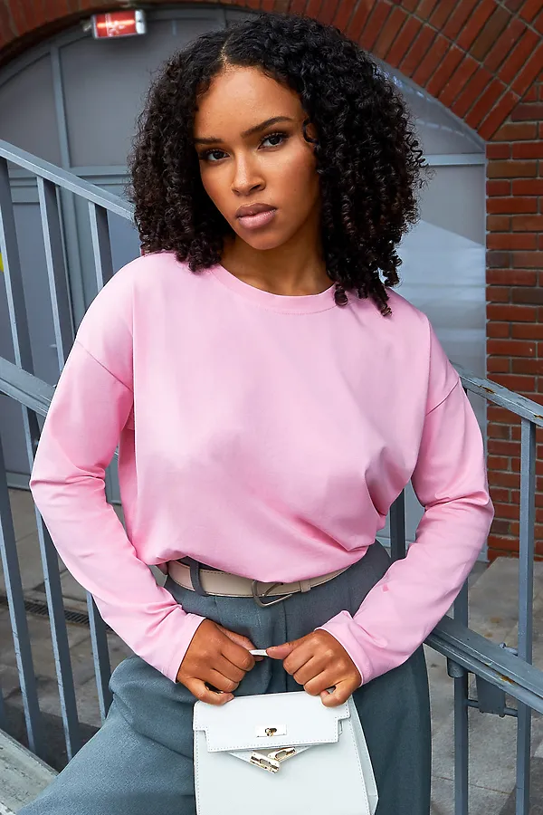 Лонгслив Лонг-оверсайз НАТАЛИ, розовый - фото 2