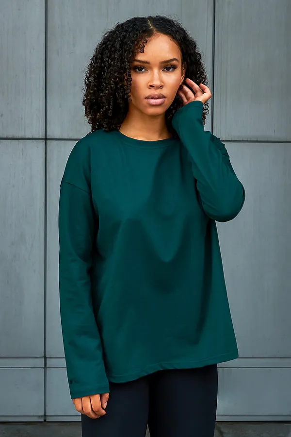 Лонгслив Лонг-оверсайз НАТАЛИ, темно-зеленый - фото 2