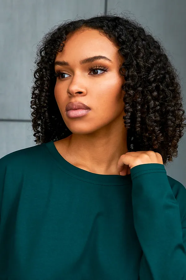 Лонгслив Лонг-оверсайз НАТАЛИ, темно-зеленый - фото 2