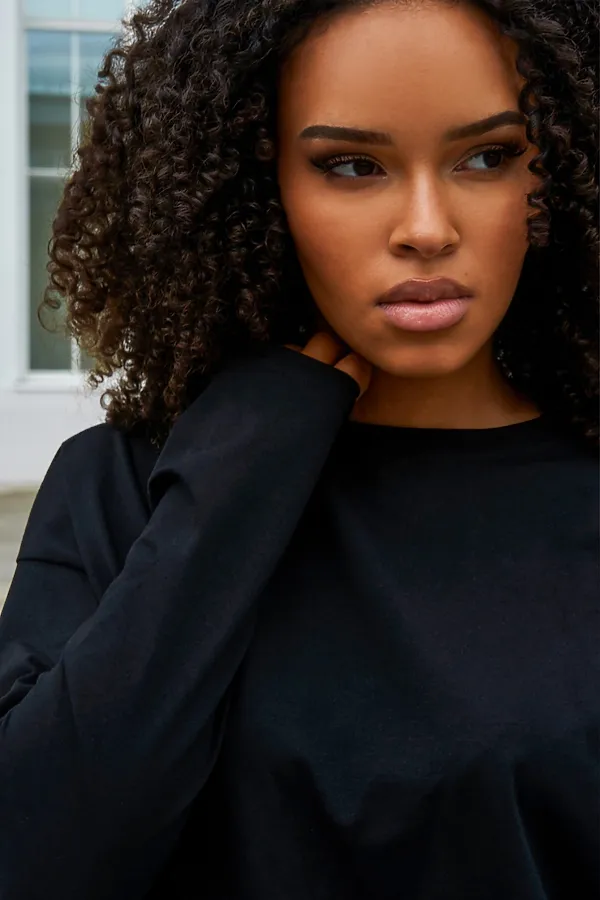 Лонгслив Лонг-оверсайз НАТАЛИ, черный - фото 2