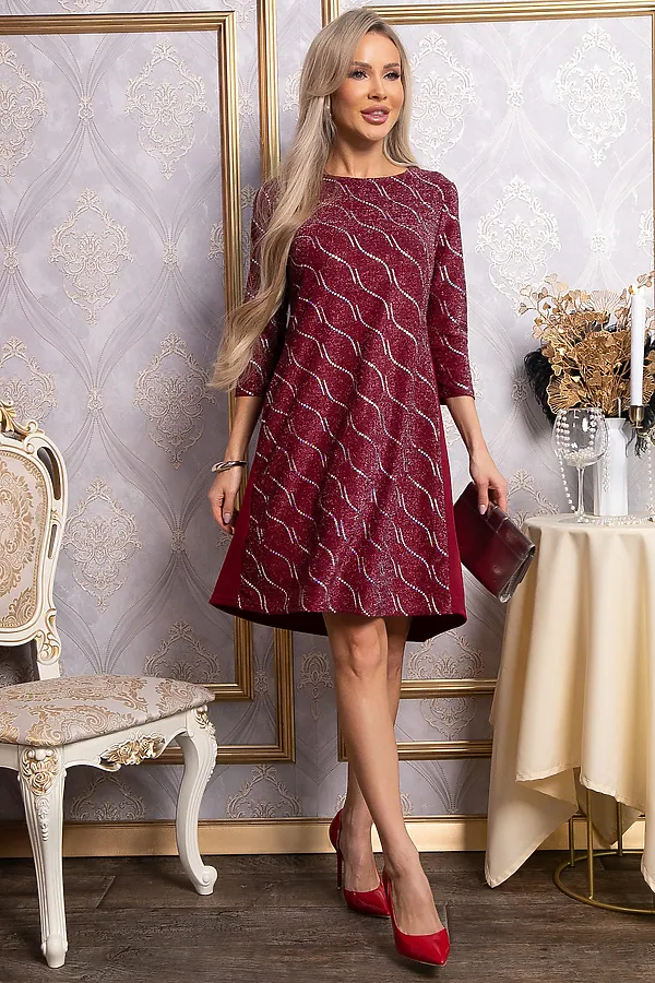Платье LADY TAIGA, темно-красное - фото 2