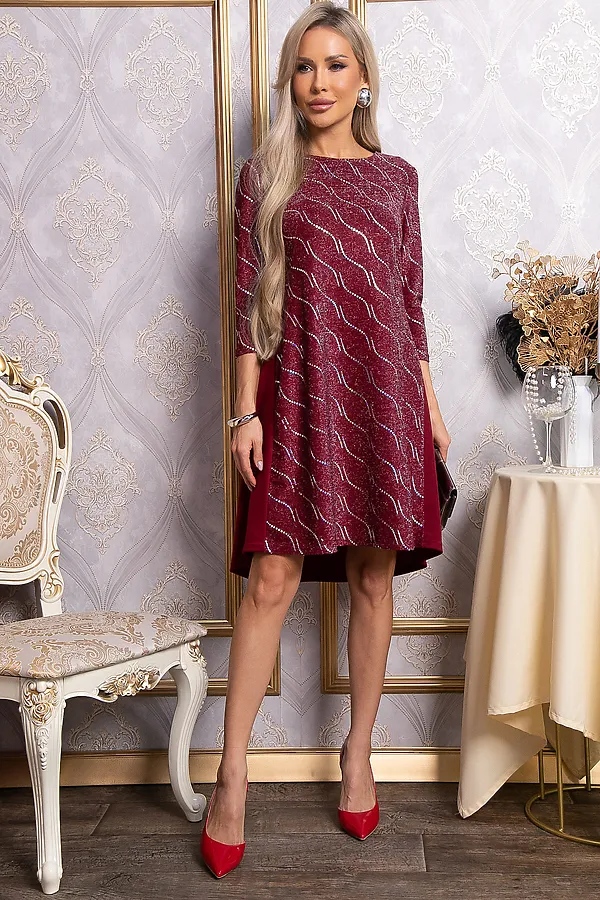 Платье LADY TAIGA, темно-красное - фото 2