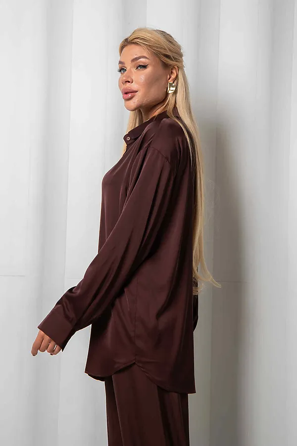 Рубашка KOSMOS, горький шоколад - фото 2