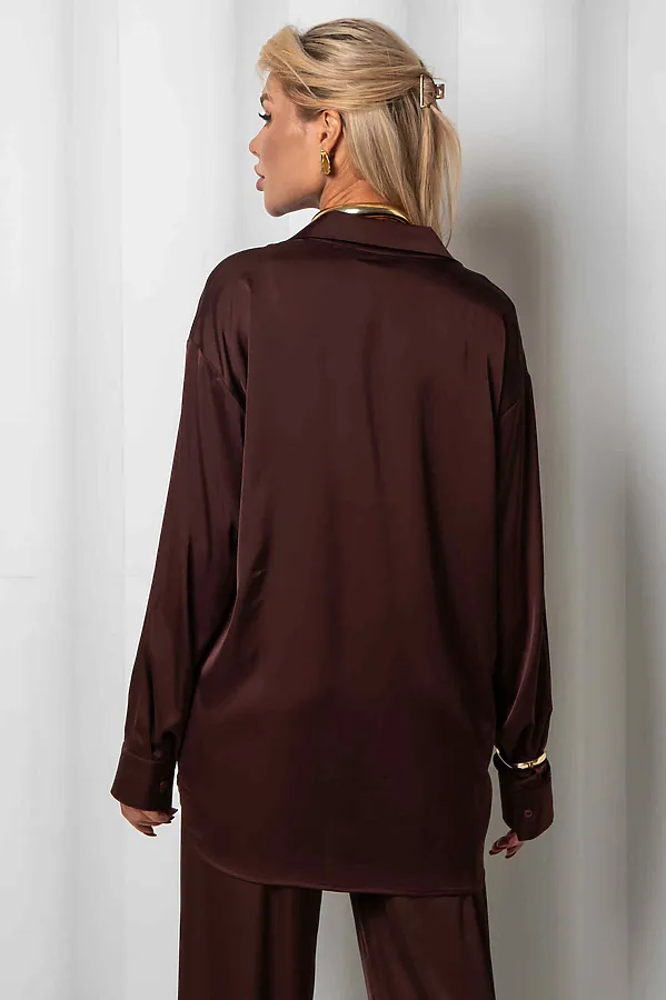 Рубашка KOSMOS, горький шоколад - фото 2