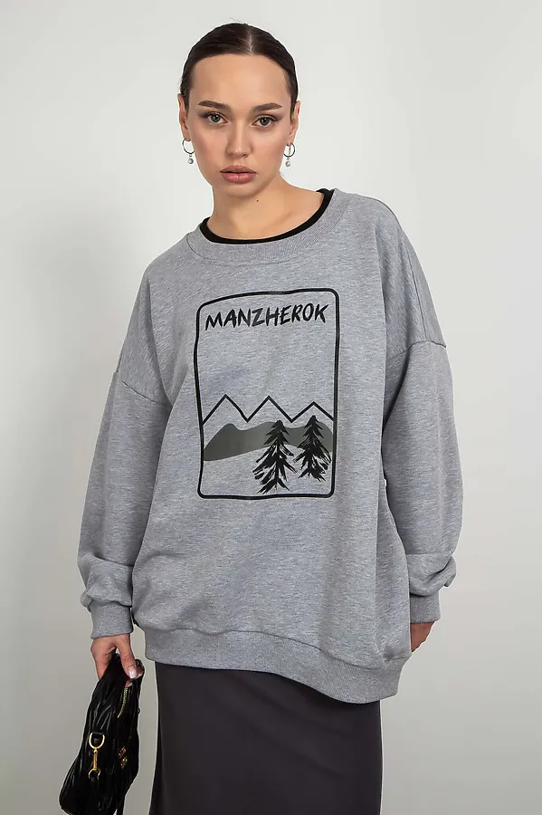 Свитшот KOSMOS, серый меланж - фото 2