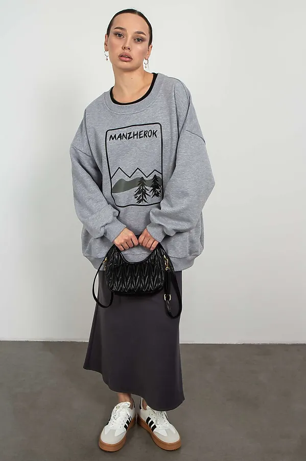 Свитшот KOSMOS, серый меланж - фото 2