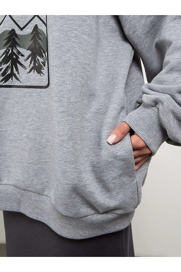 Свитшот KOSMOS, серый меланж - фото 2