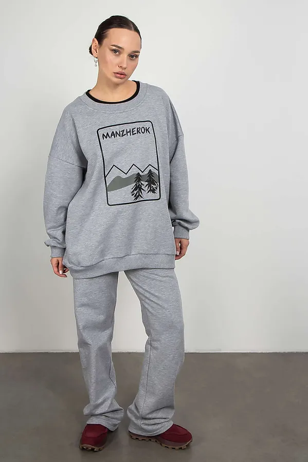 Свитшот KOSMOS, серый меланж - фото 2