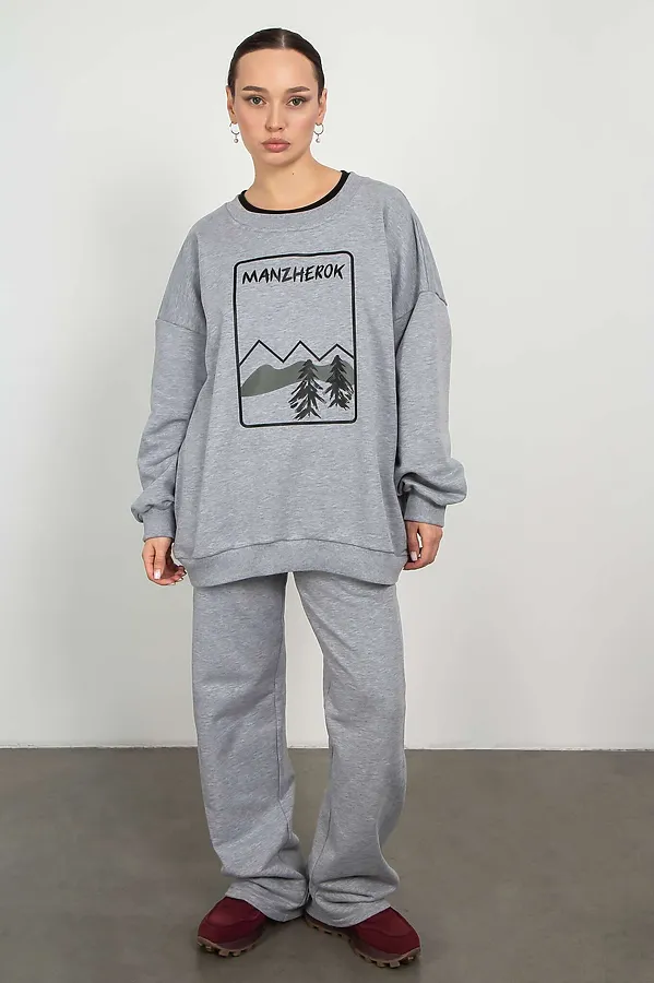 Свитшот KOSMOS, серый меланж - фото 2