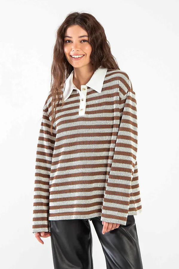 Поло KOSMOS, коричневый - фото 2