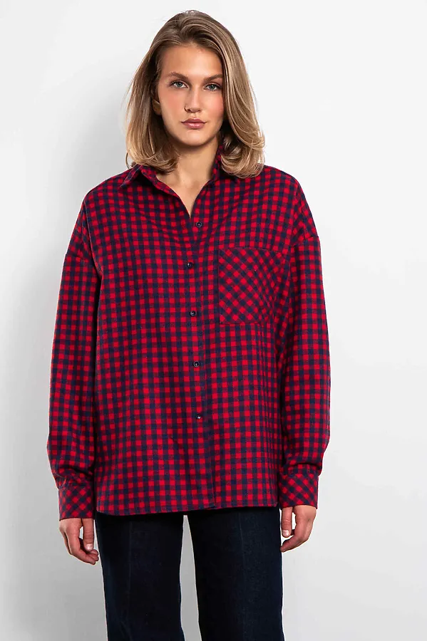 Рубашка KOSMOS, красный/синий - фото 2