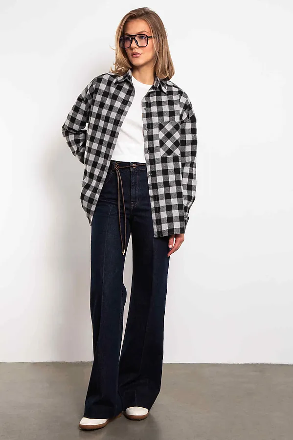 Рубашка KOSMOS, серый/черный - фото 2