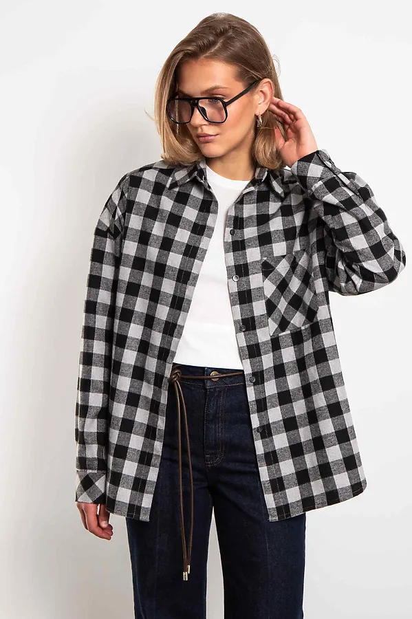 Рубашка KOSMOS, серый/черный - фото 2