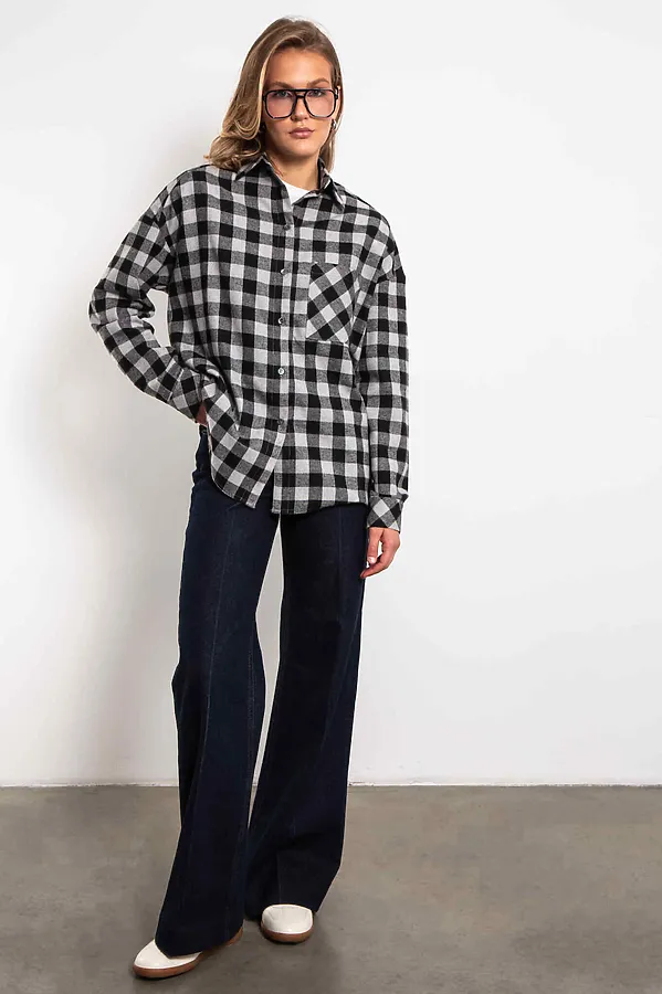 Рубашка KOSMOS, серый/черный - фото 2