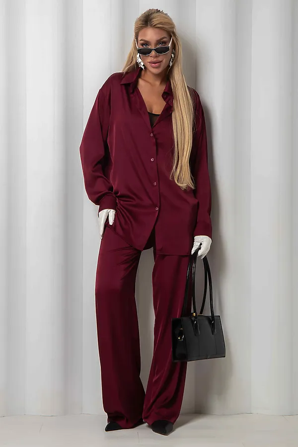 Брюки KOSMOS, бордо - фото 2