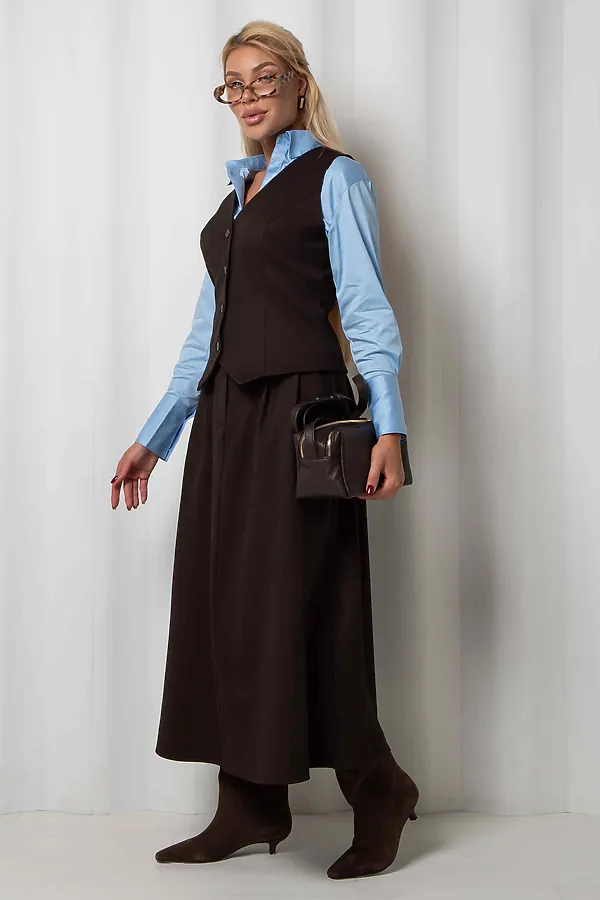 Юбка KOSMOS, коричневый - фото 2